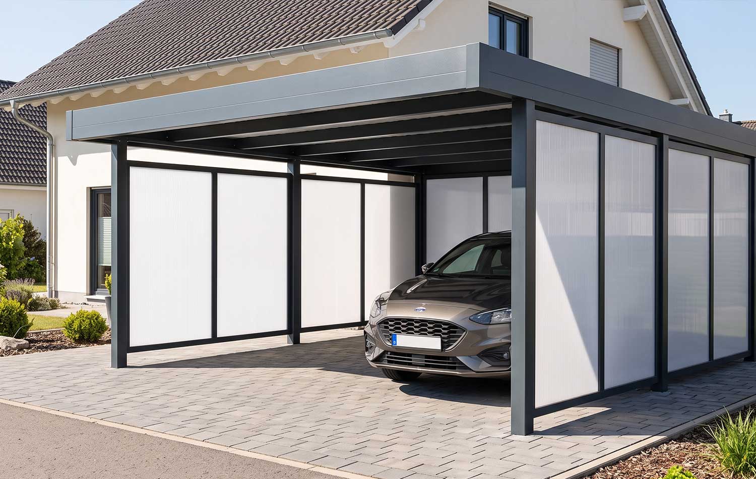 Flachdach-Carport C600