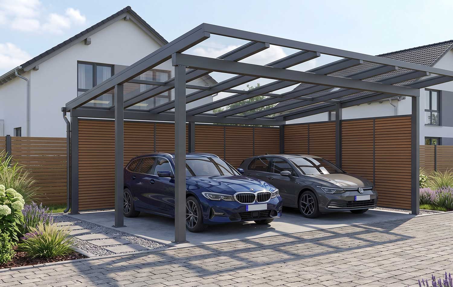 Pultdach-Carport S400