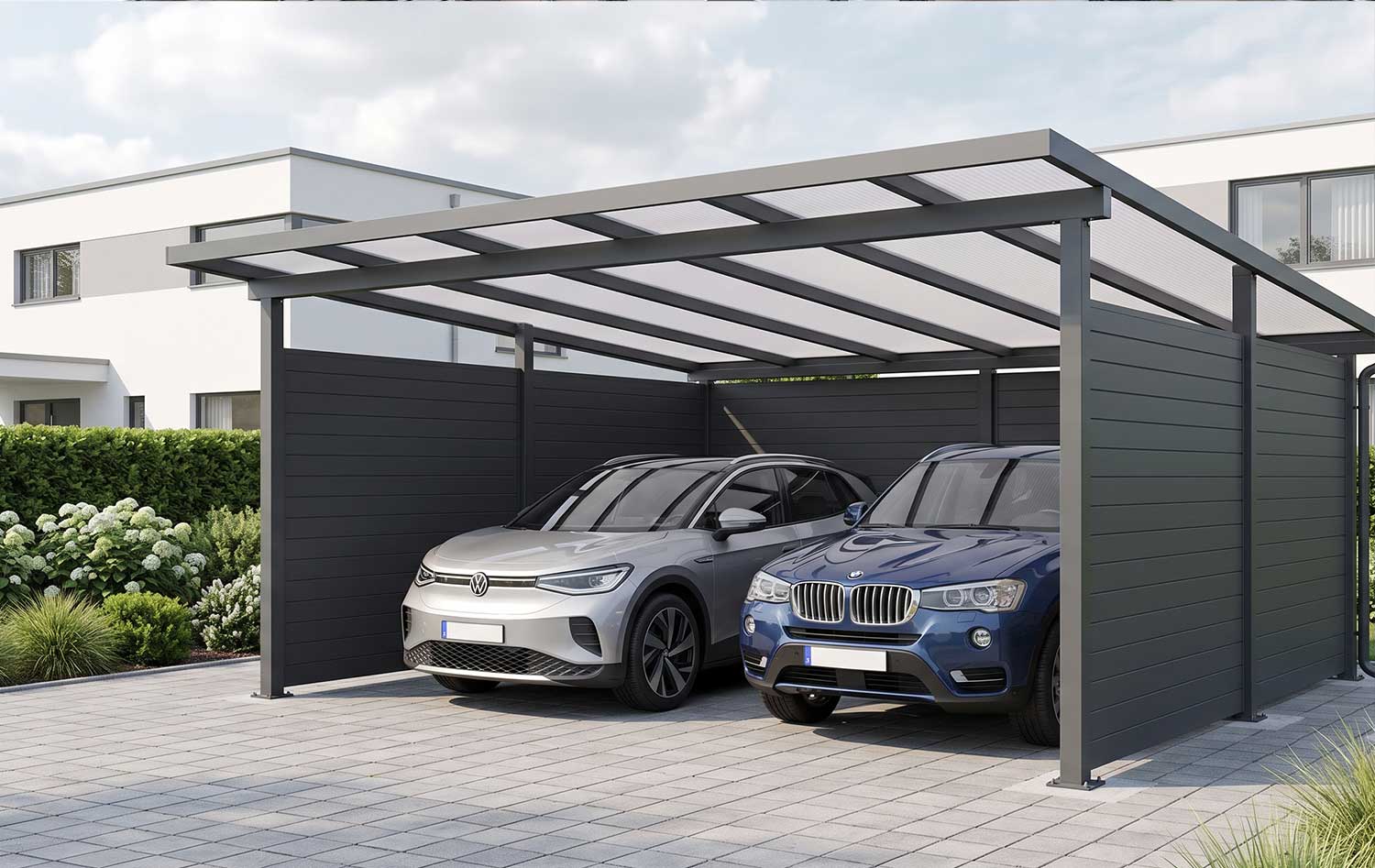 Pultdach-Carport S400